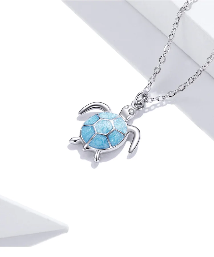 Sky Blue Turtle Necklace