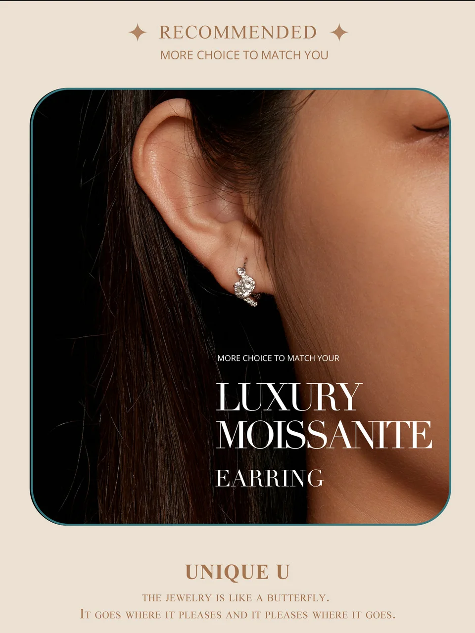 BAMOER Twisted Wave Hoop Earrings, 925 Sterling Silver Elegant Dazzling Moissanite Ear Buckles for Women Engagement Jewelry Gift