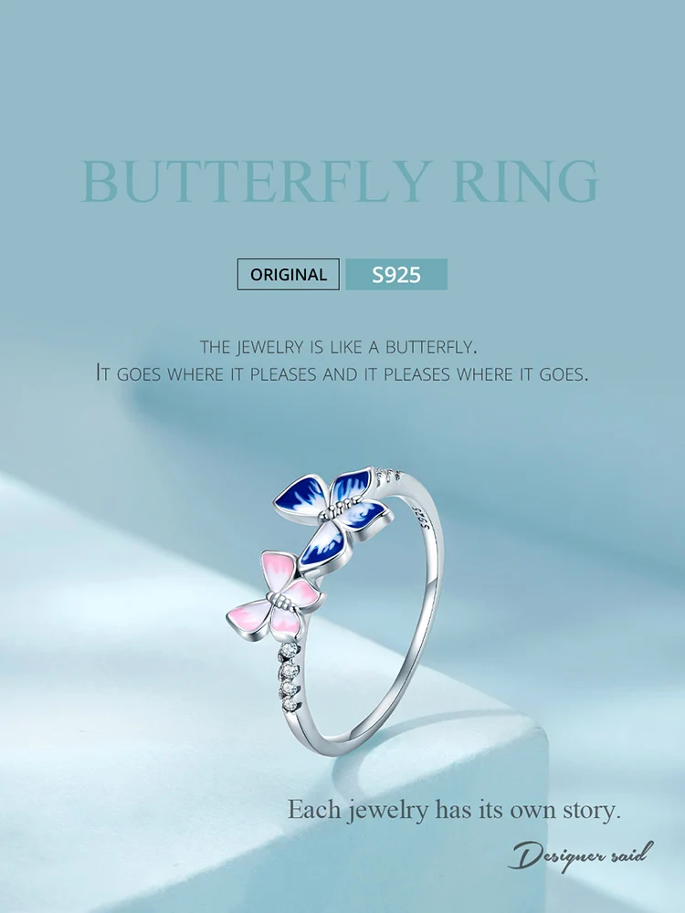 Butterfly Ring 925 Sterling Silver