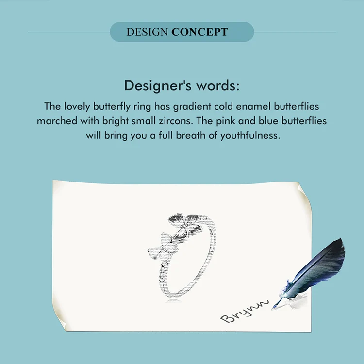 Butterfly Ring 925 Sterling Silver