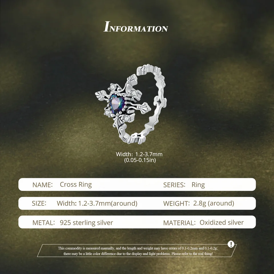 Cross Ring Retro Heart