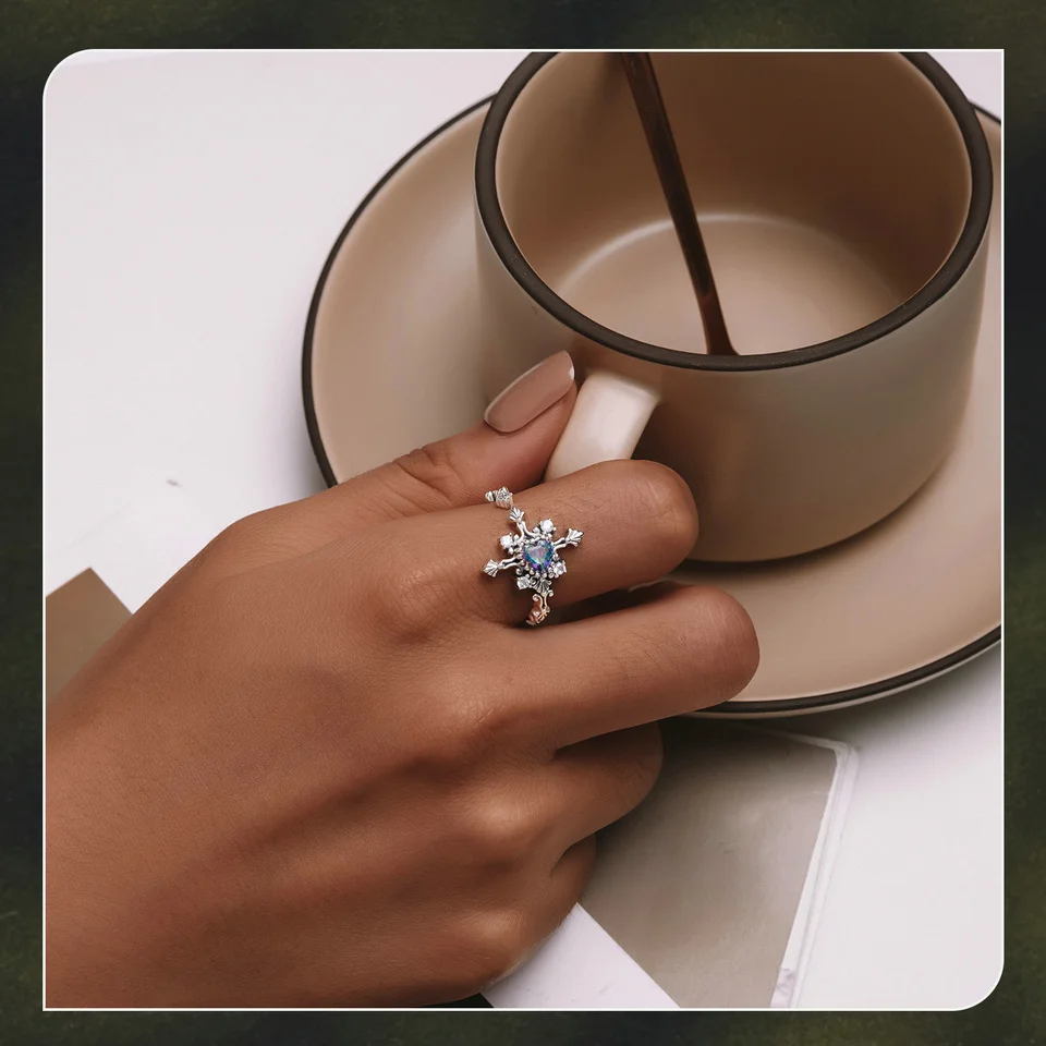 Cross Ring Retro Heart