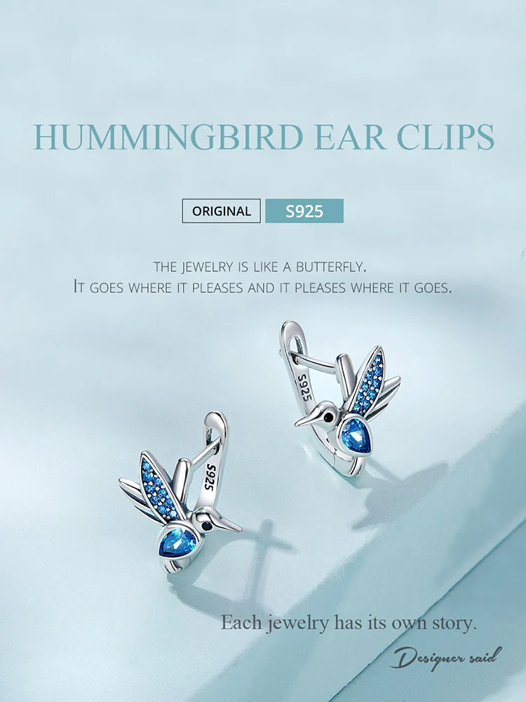 Cute Hummingbird Ear Clips