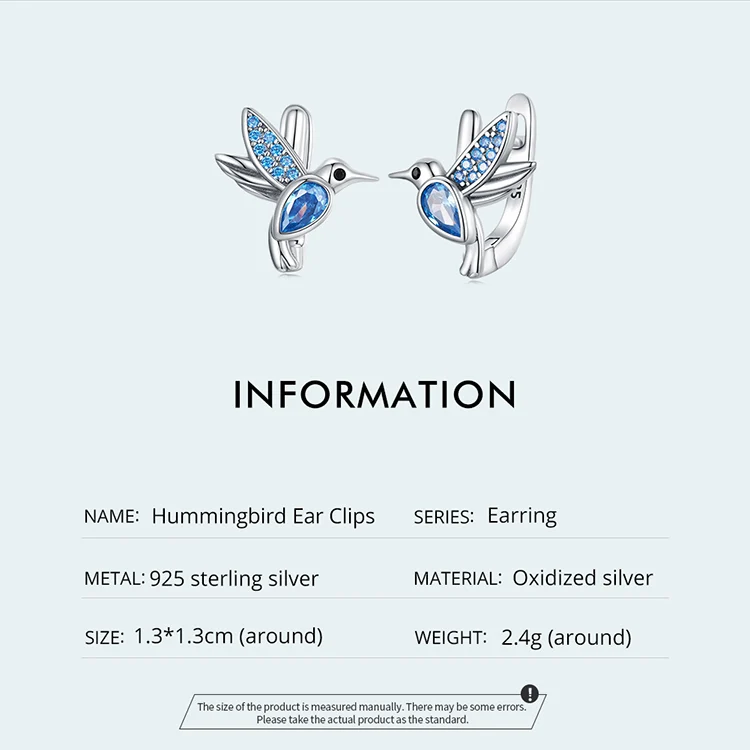 Cute Hummingbird Ear Clips
