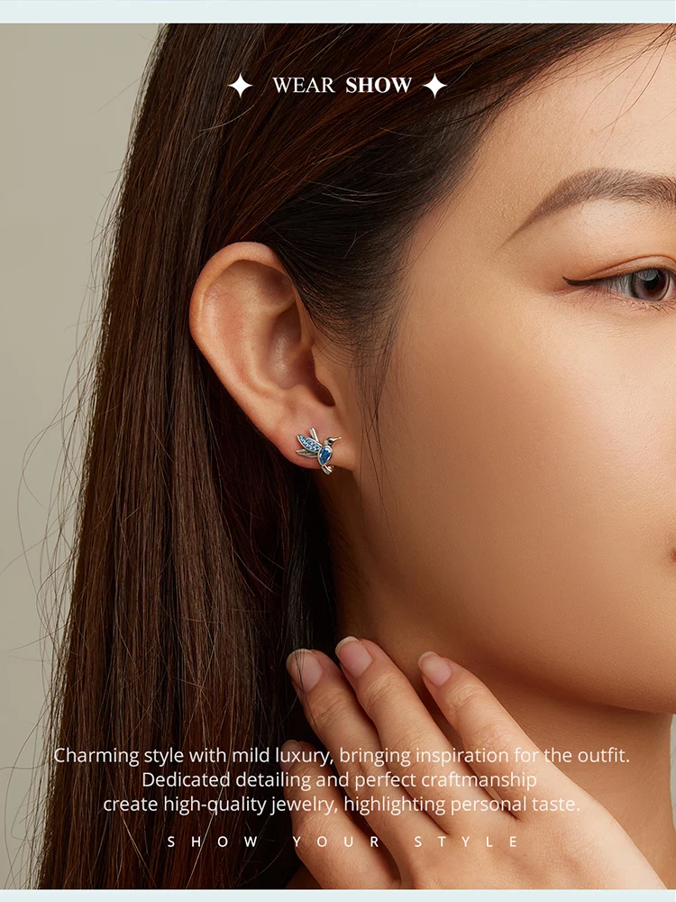 Cute Hummingbird Ear Clips