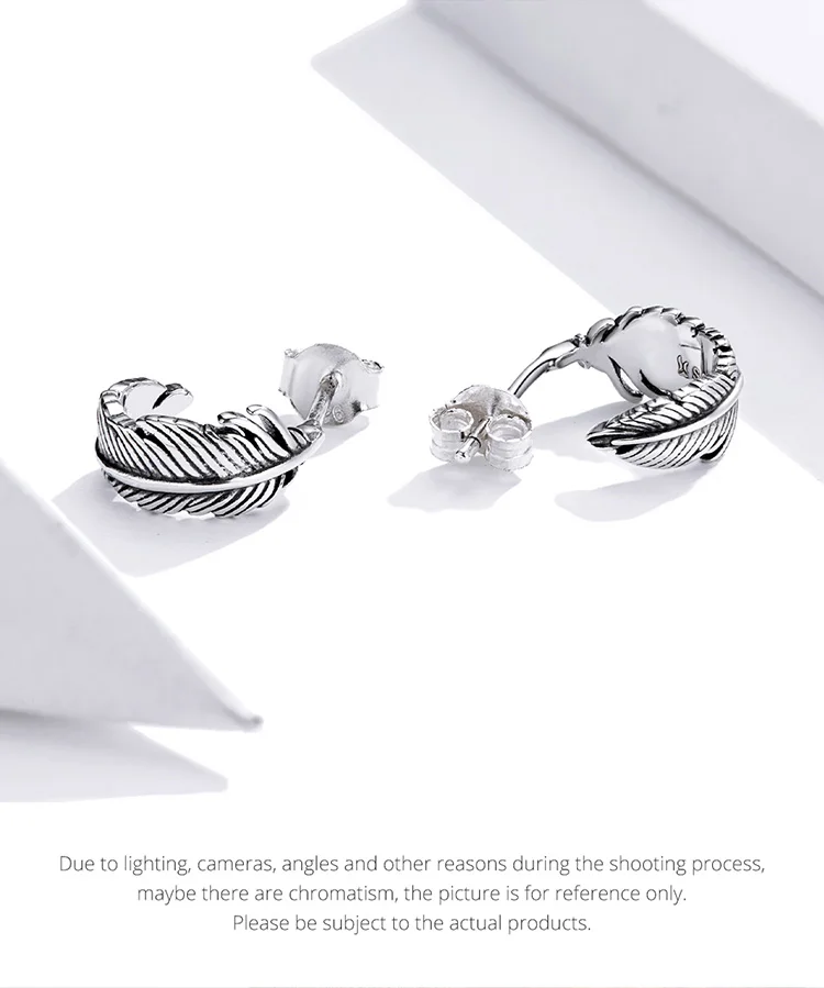 Dazzling Light Feather Stud Earrings