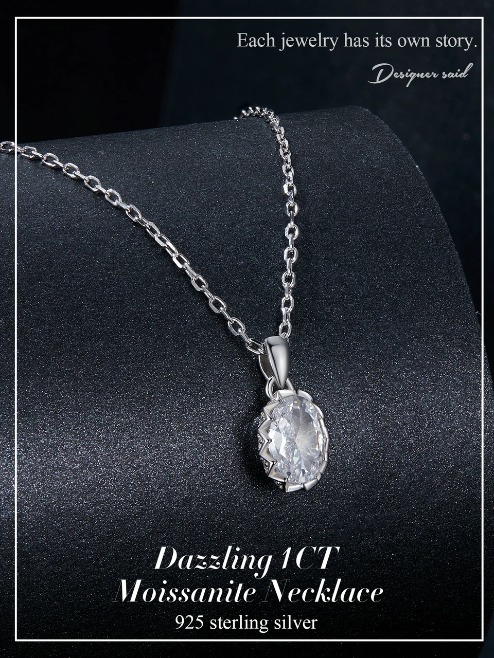 Dazzling One Carat Moissanite Necklace