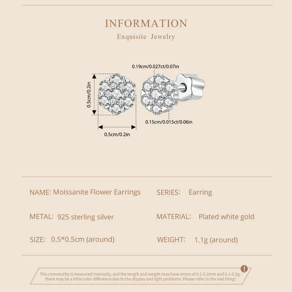 Flower Moissanite Stud Earrings