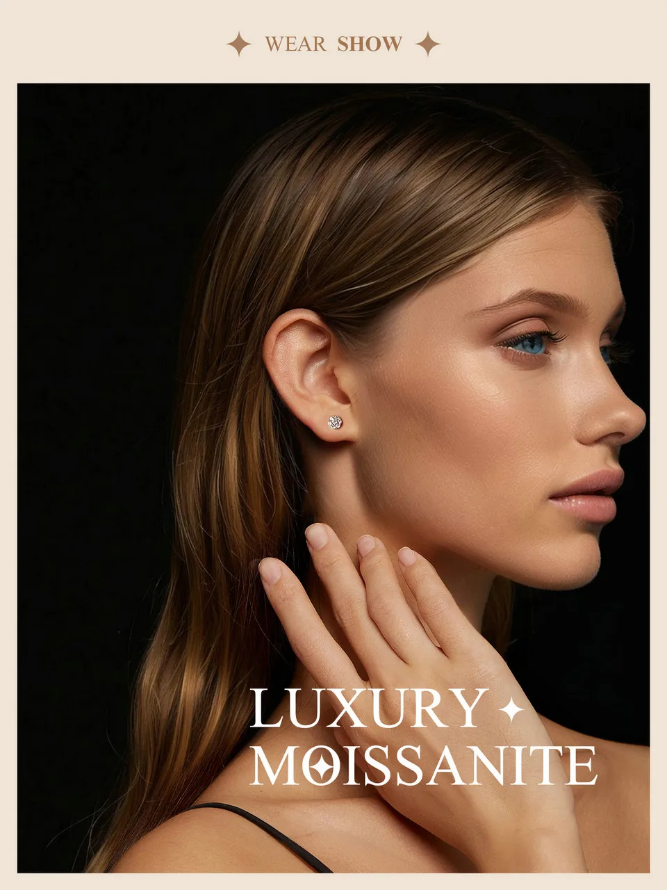 Flower Moissanite Stud Earrings