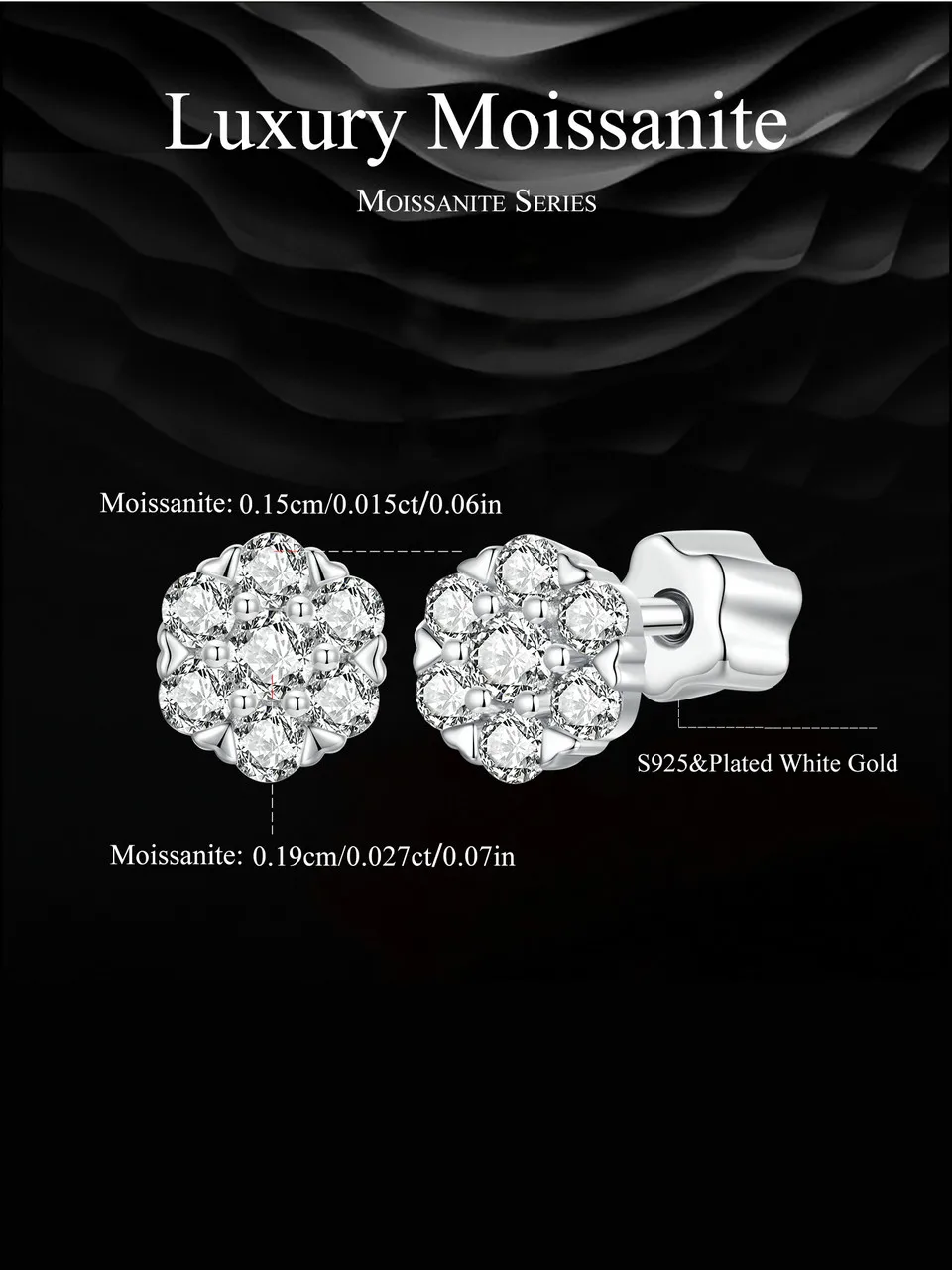 Flower Moissanite Stud Earrings