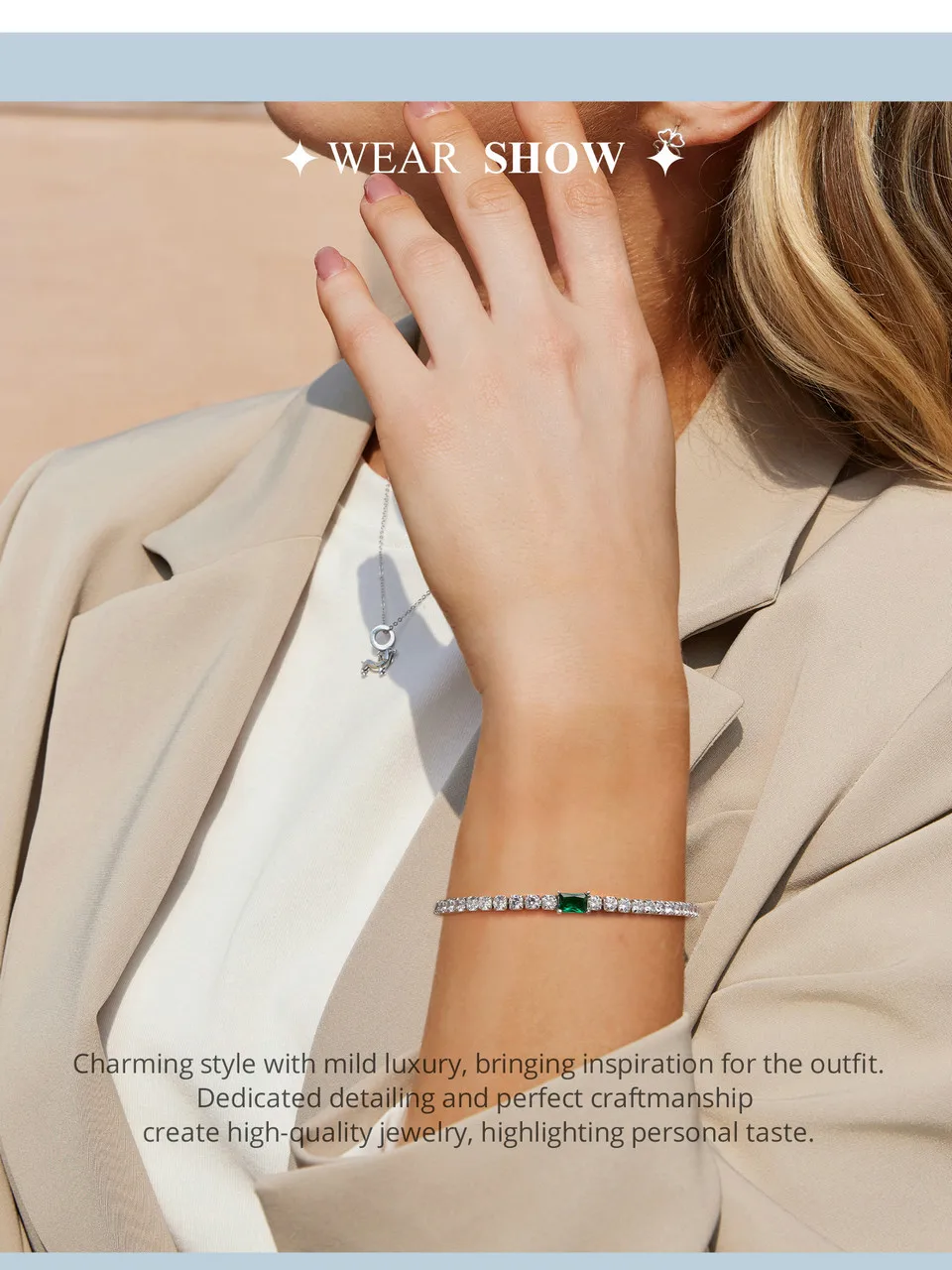 Green Cubic Zirconia Tennis