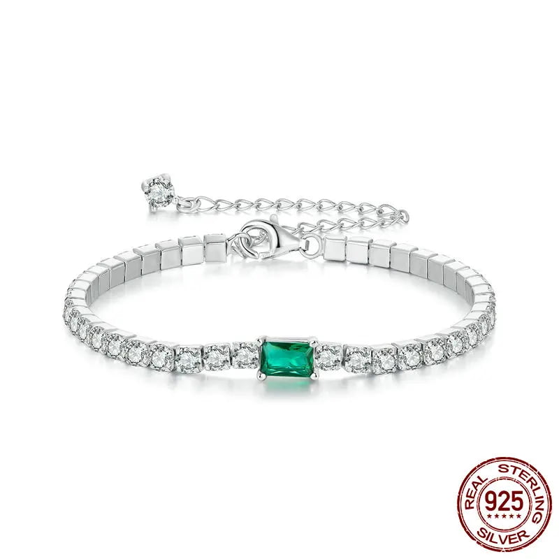 Green Cubic Zirconia Tennis