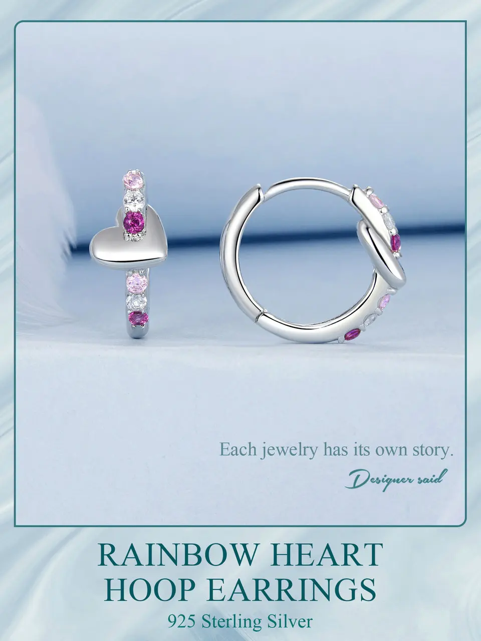 Heart Rainbow Hoop Earrings