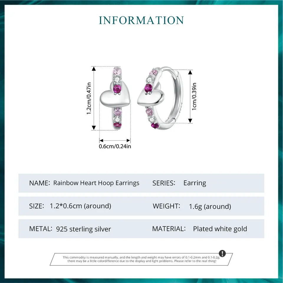Heart Rainbow Hoop Earrings