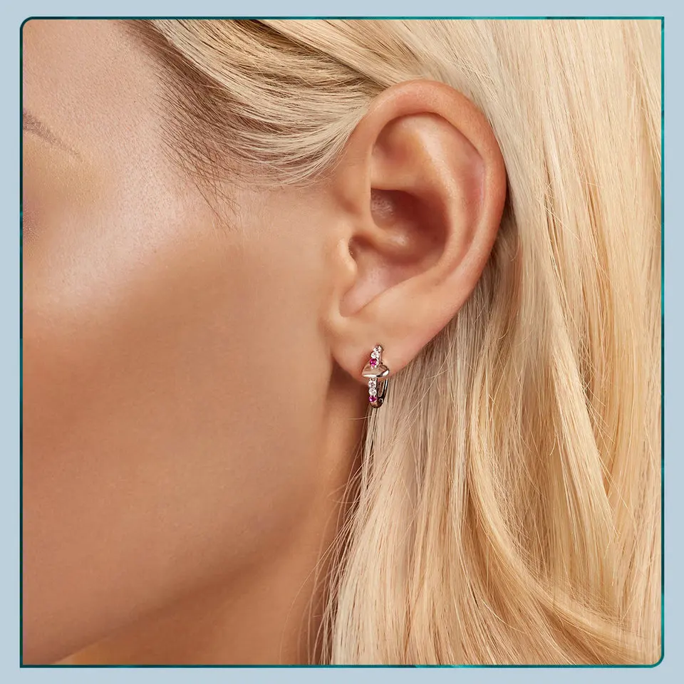 Heart Rainbow Hoop Earrings