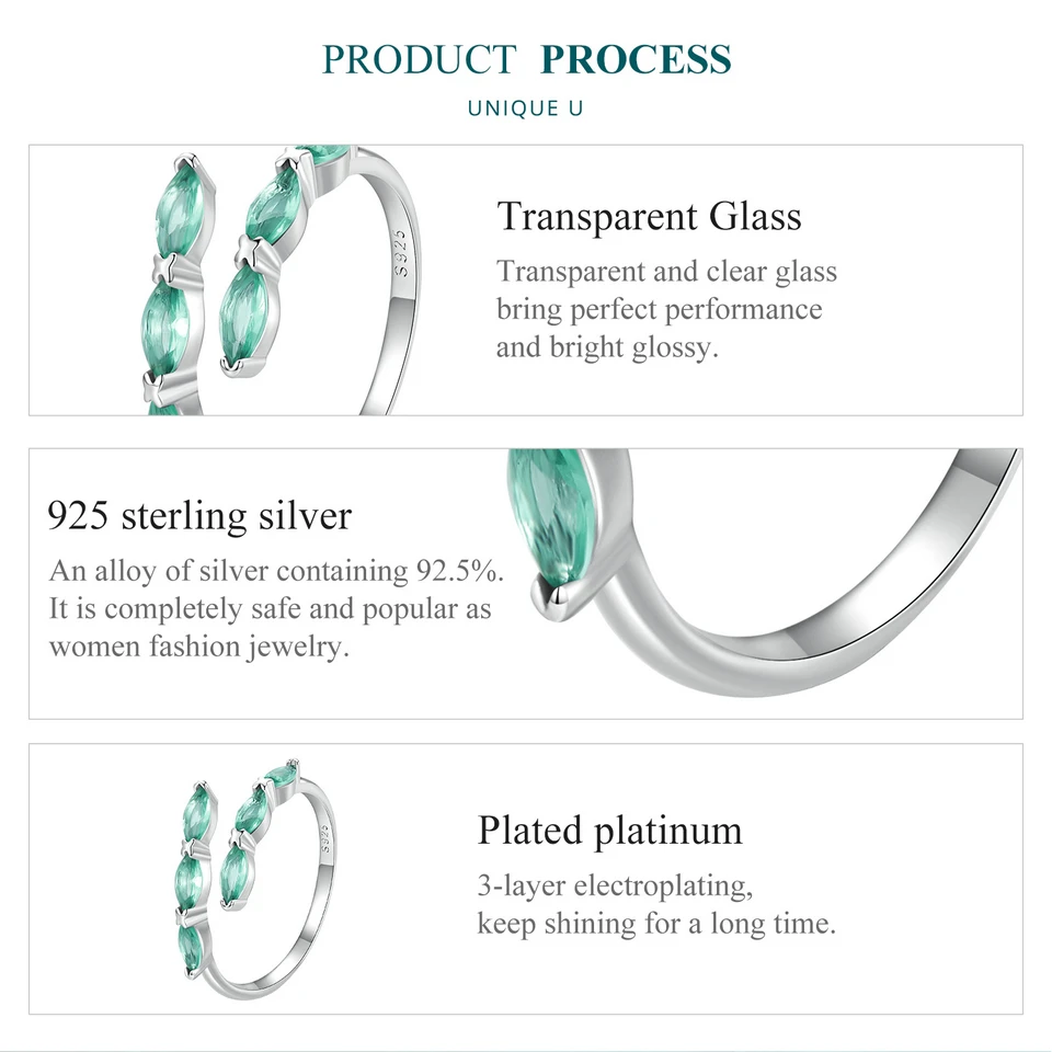 Light Green Glass Opening Ring