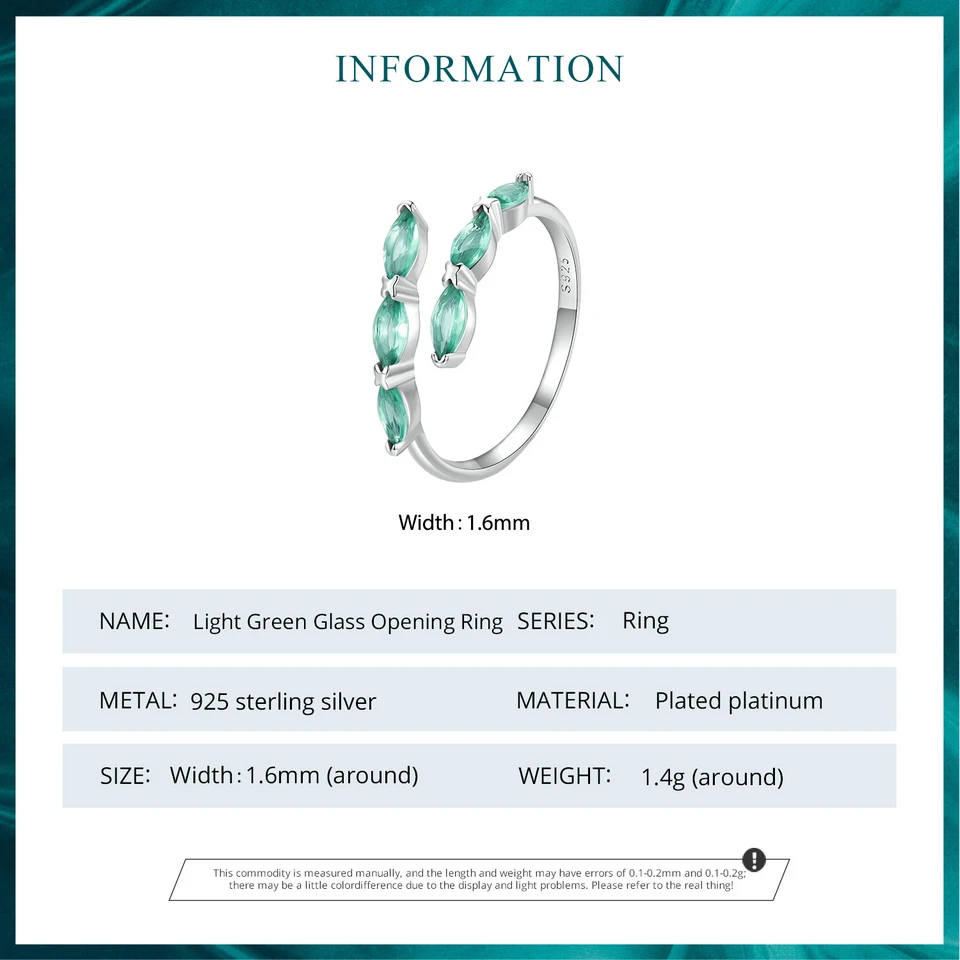 Light Green Glass Opening Ring