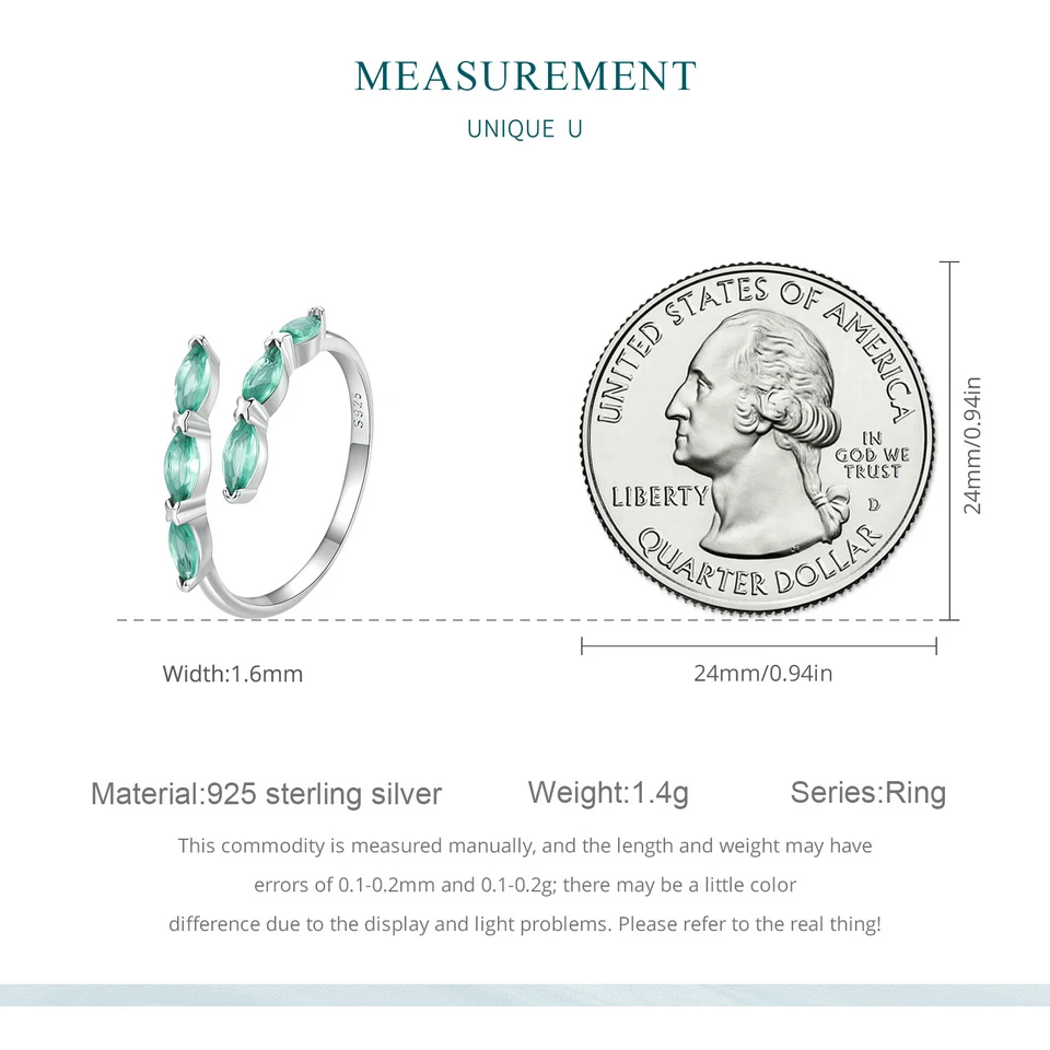 Light Green Glass Opening Ring