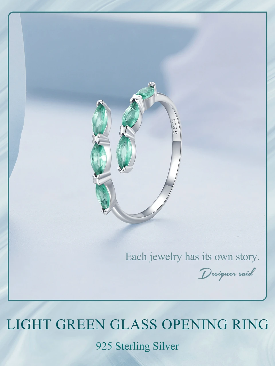Light Green Glass Opening Ring