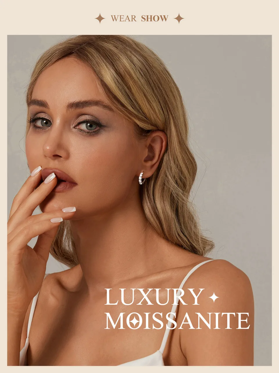 Shining Moissanite Hoop Earrings