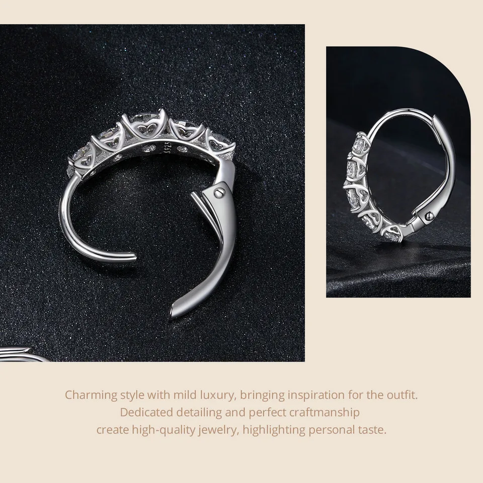 Shining Moissanite Hoop Earrings