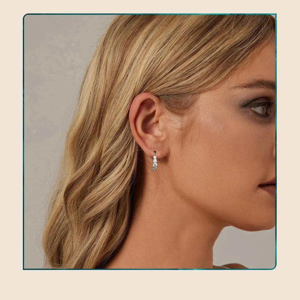 Shining Moissanite Hoop Earrings