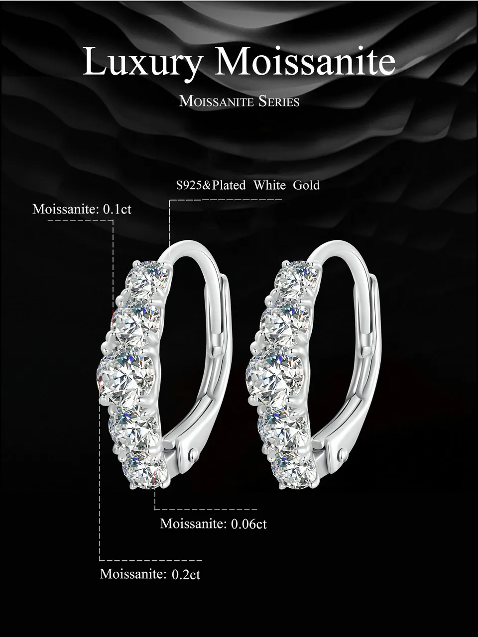 Shining Moissanite Hoop Earrings