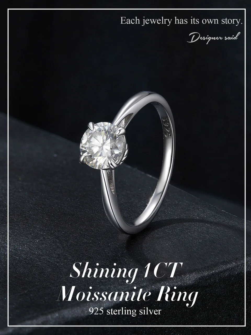Shining One CT Moissanite Ring