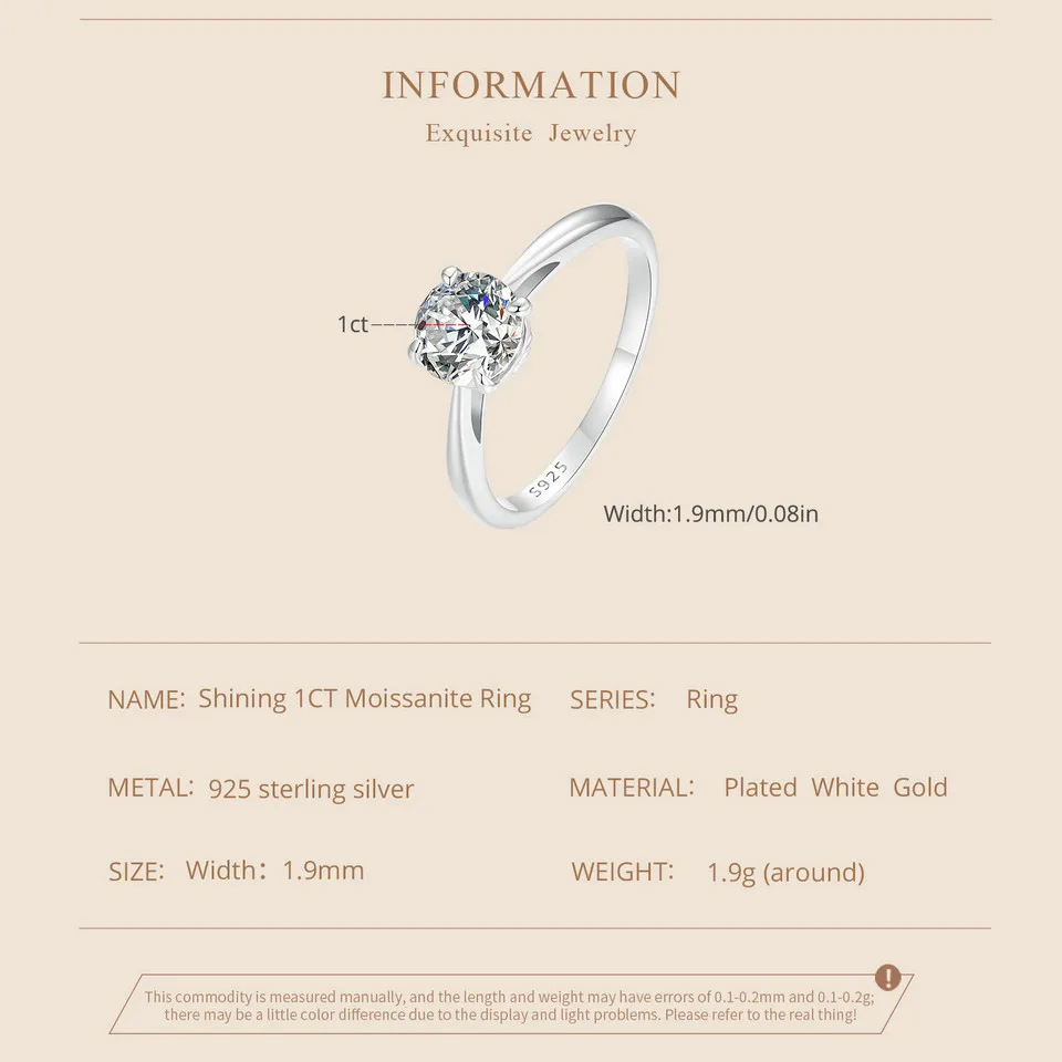 Shining One CT Moissanite Ring