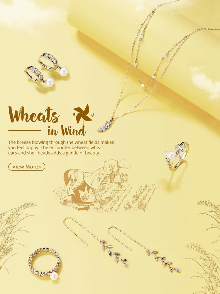 Shiny Wheat Ears Necklace