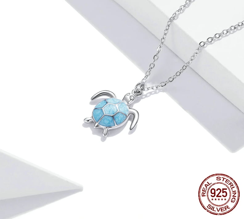 Sky Blue Turtle Necklace https://luxynor.com Sky Blue Turtle Necklace