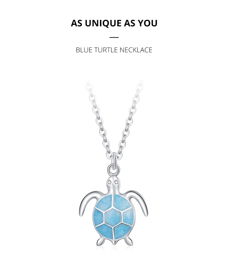 Sky Blue Turtle Necklace