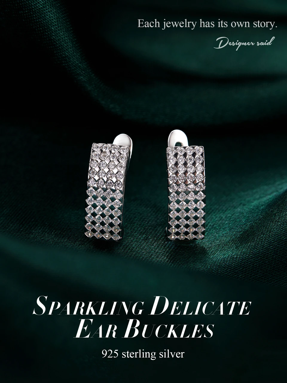 Sterling Silver Delicate Sparkling Ear