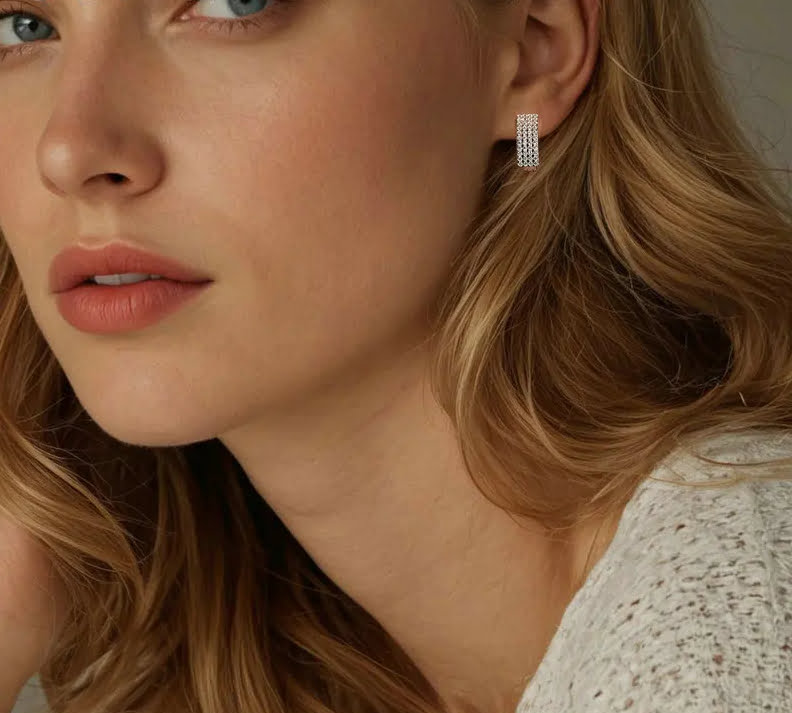Sterling Silver Delicate Sparkling Ear https://luxynor.com Sterling Silver Delicate Sparkling Ear