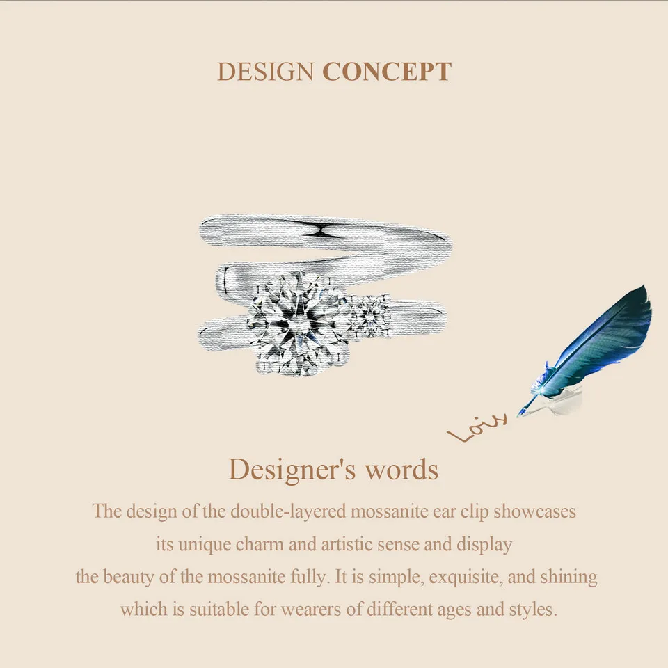 White Gold Plated Double-layered Mojssanite