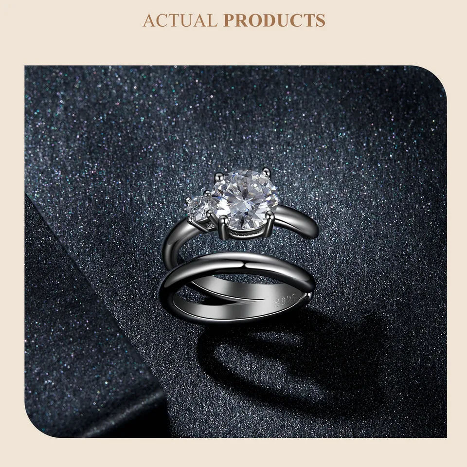 White Gold Plated Double-layered Mojssanite