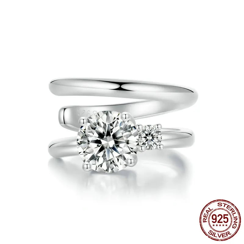 White Gold Plated Double-layered Mojssanite