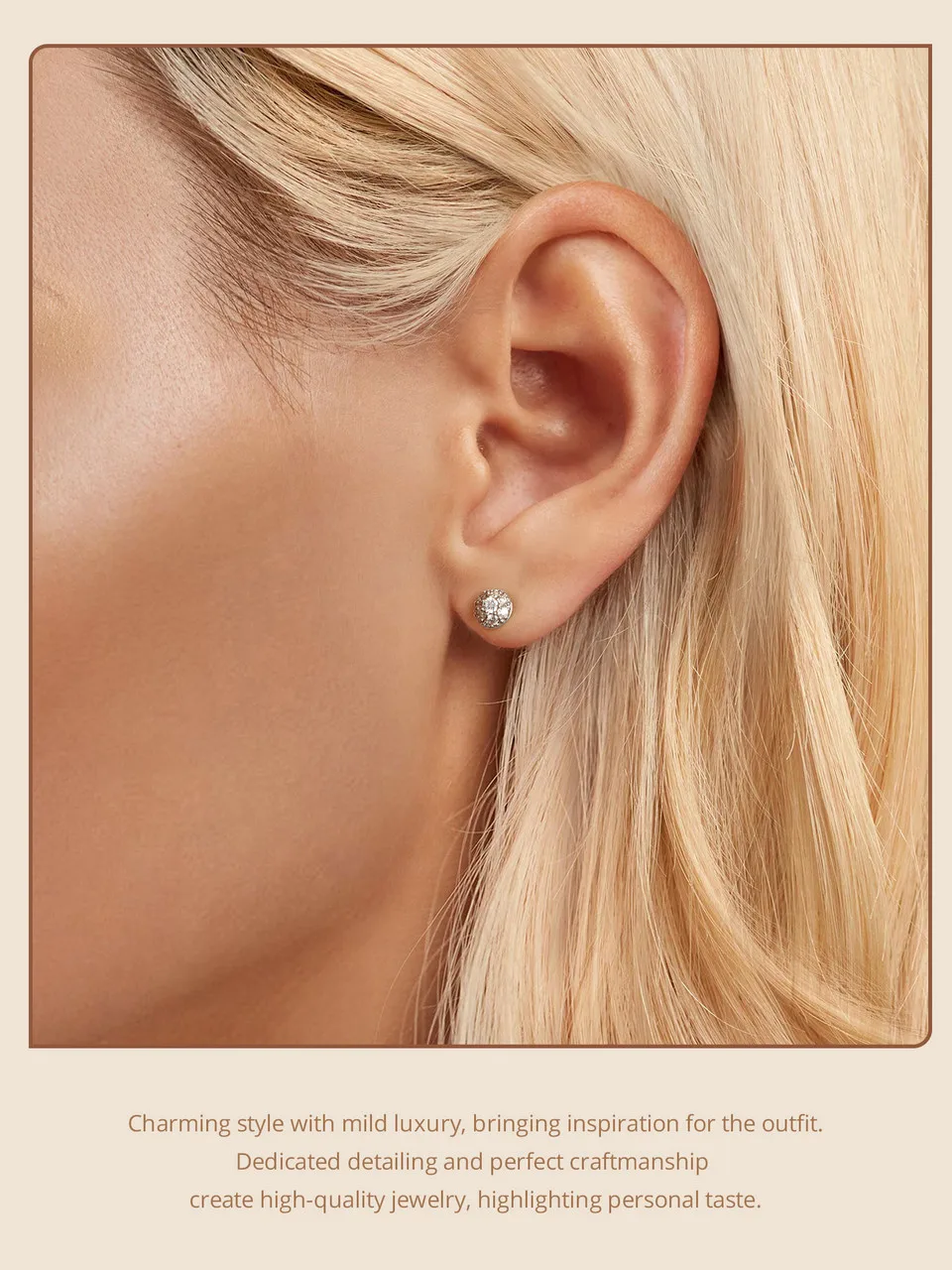 White Gold Plated Hemisphere Moissanite Earrings