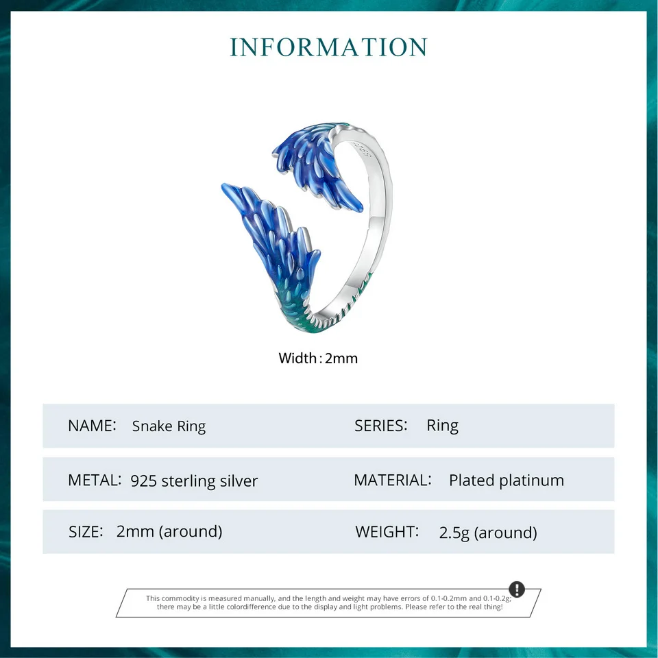 Wing Ring Blue Enamel