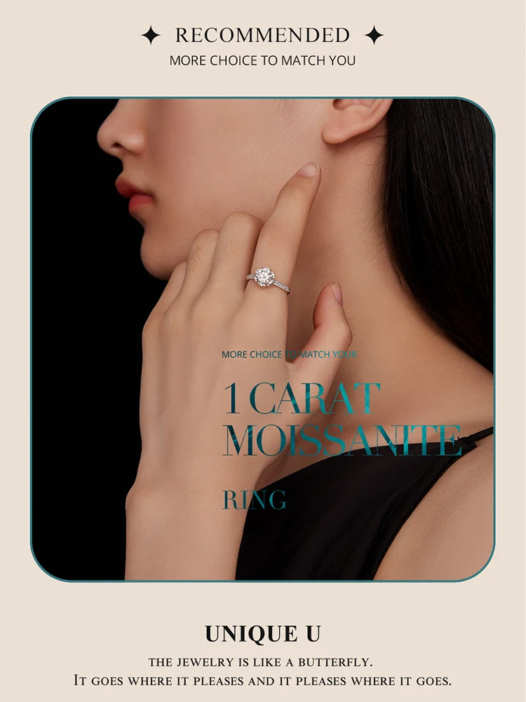 1 Carat Moissanite Ring