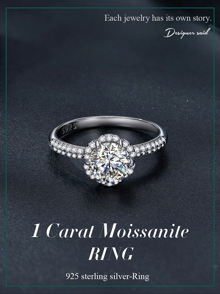 1 Carat Moissanite Ring