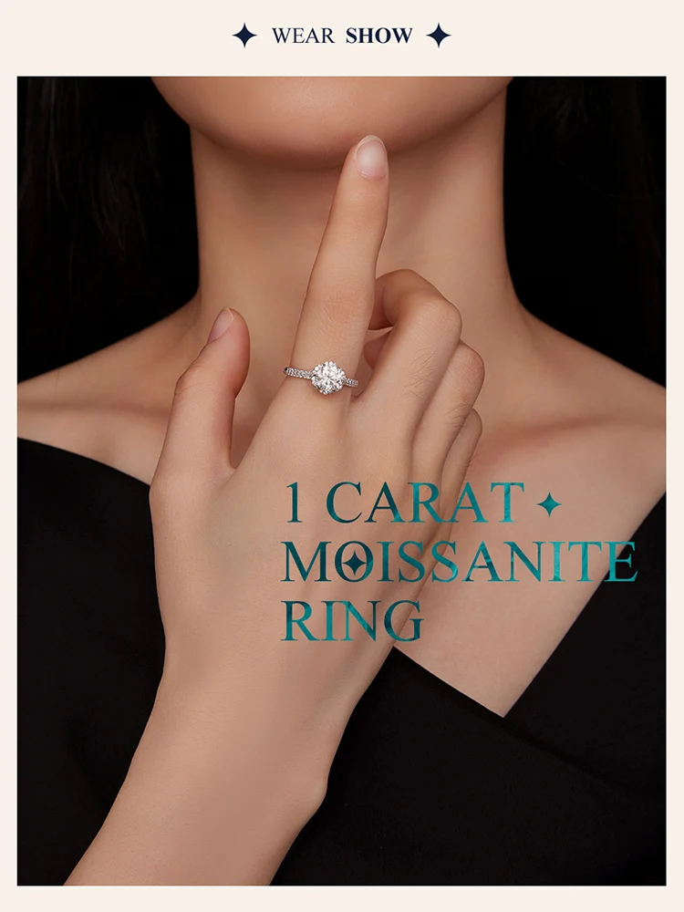 1 Carat Moissanite Ring
