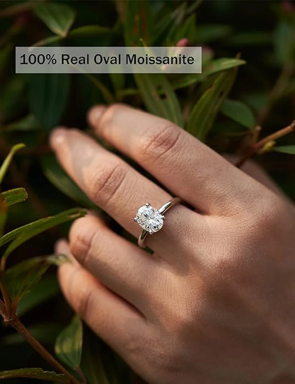 1CT Moissanite Ring with 18K White