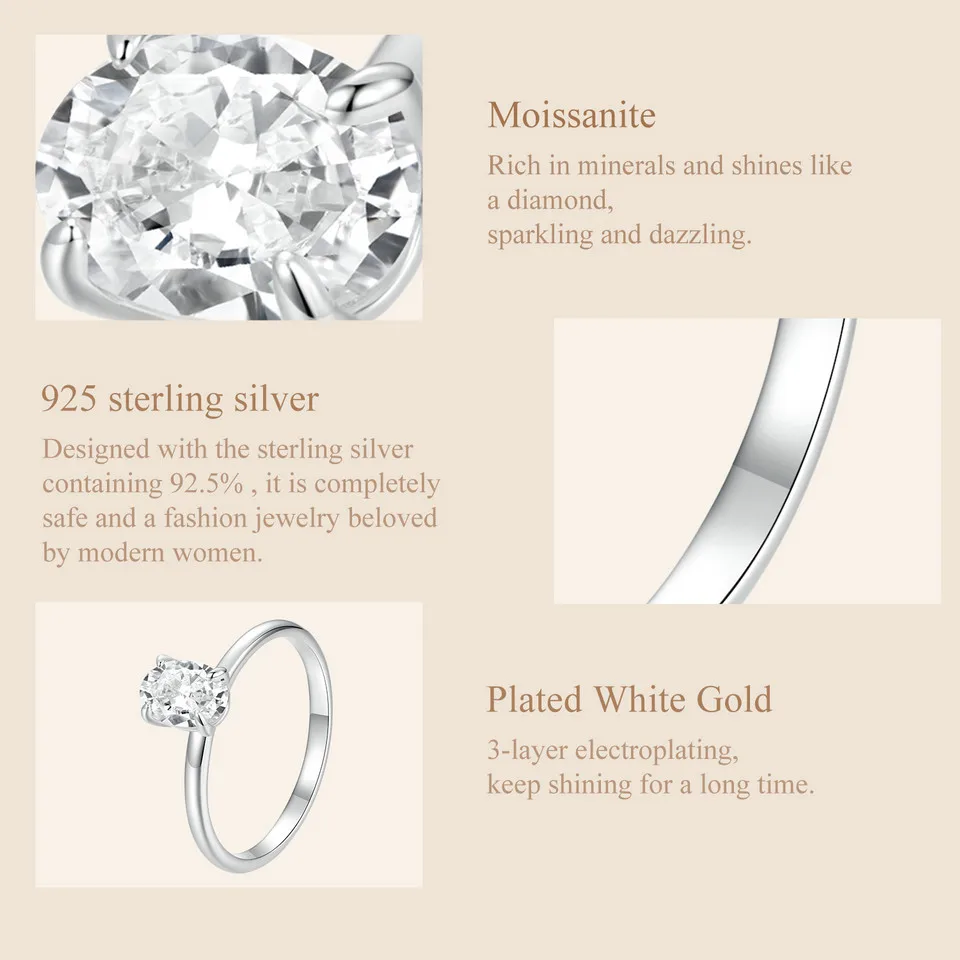 1CT Moissanite Ring with 18K White