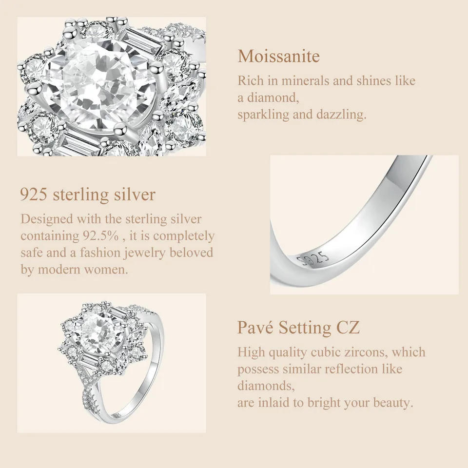2CT Moissanite Ring